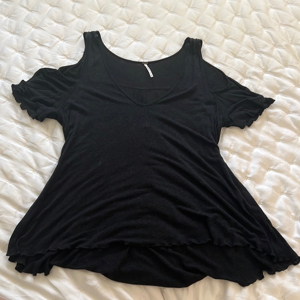 Black Cold Shoulder Free People Top